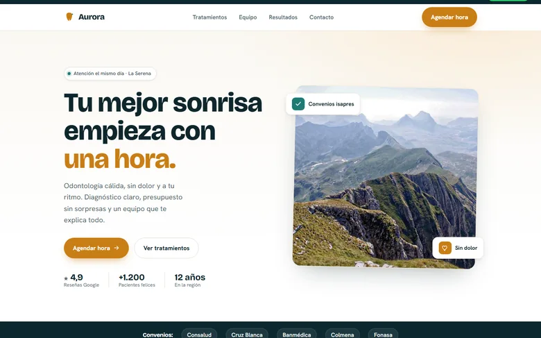 Demo de sitio que convierte (clínica) hecho por Estudio Faro